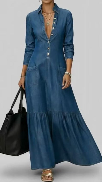 Triplechic™ DenimContour Maxi Dress