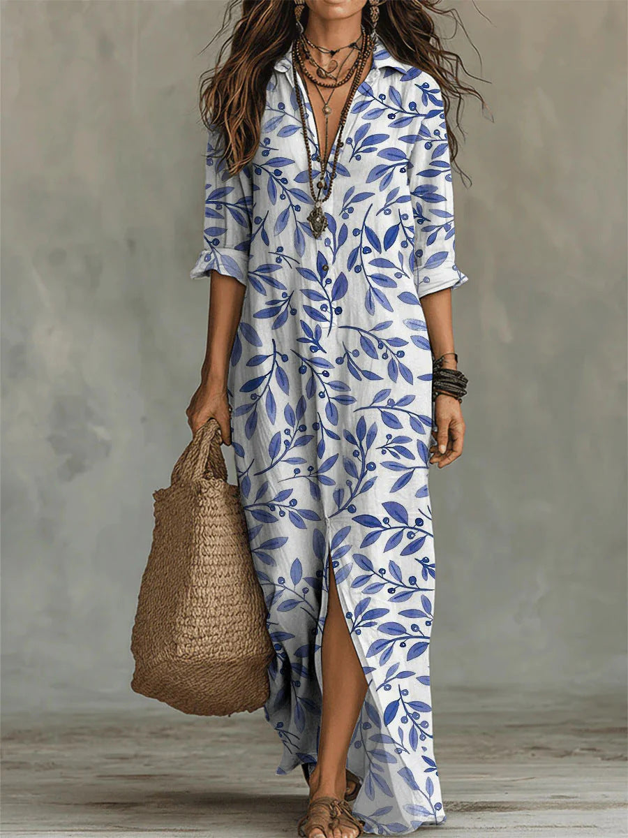 Triplechic™ PrintLapel Flow Dress