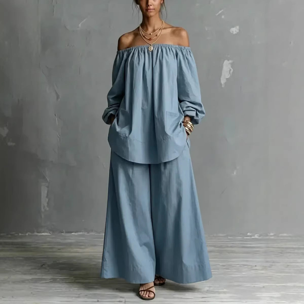 Triplechic™ OffLinen Flow Wide-Leg Set