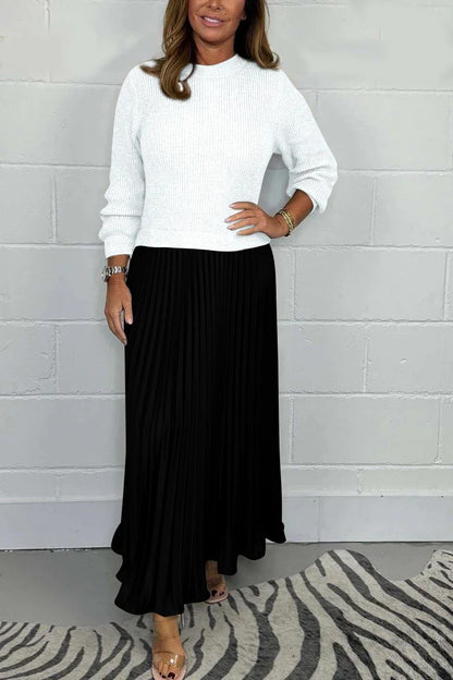 Triplechic ™ Long Sleeve Jumper & Pleated Bottom Dress