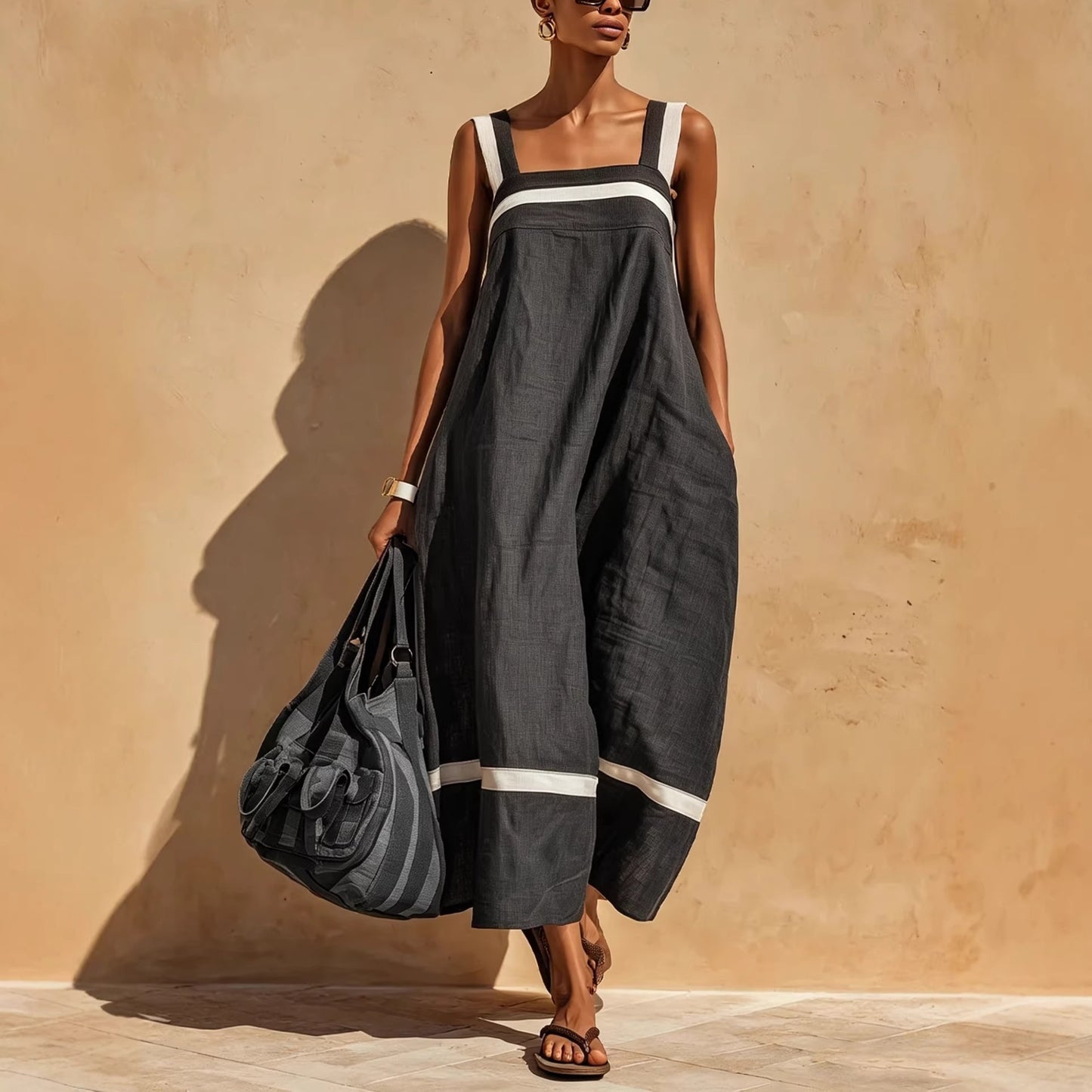 Triplechic™ ContrastFlow Strap Dress
