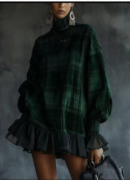 Triplechic™ Chic Plaid Ruffle Dress