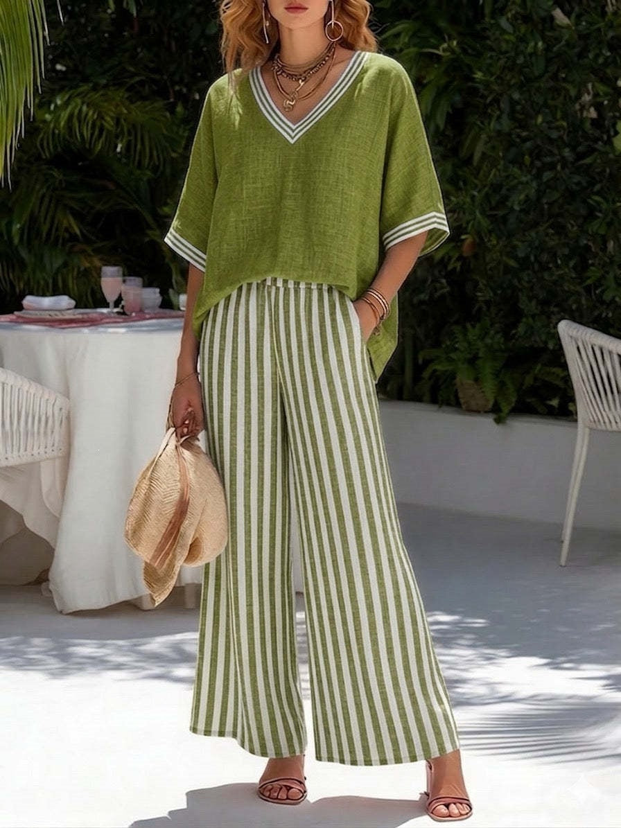Triplechic™ StripeFlow Tunic Set
