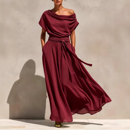 Triplechic™ PleatSculpt Chiffon Dress