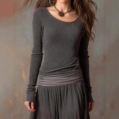 Triplechic™ Retro Ribbed Long Dress