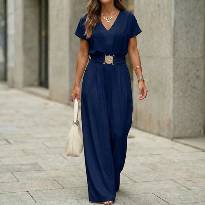 Triplechic™ VContour Belted Jumpsuit