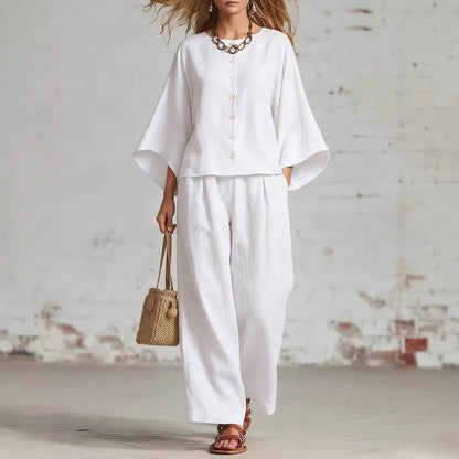 Triplechic™ LinenFlow Wide-Leg Suit