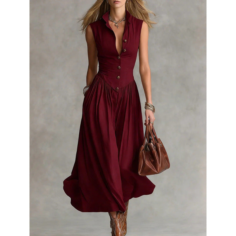 Triplechic™ LapelContour Maxi Dress