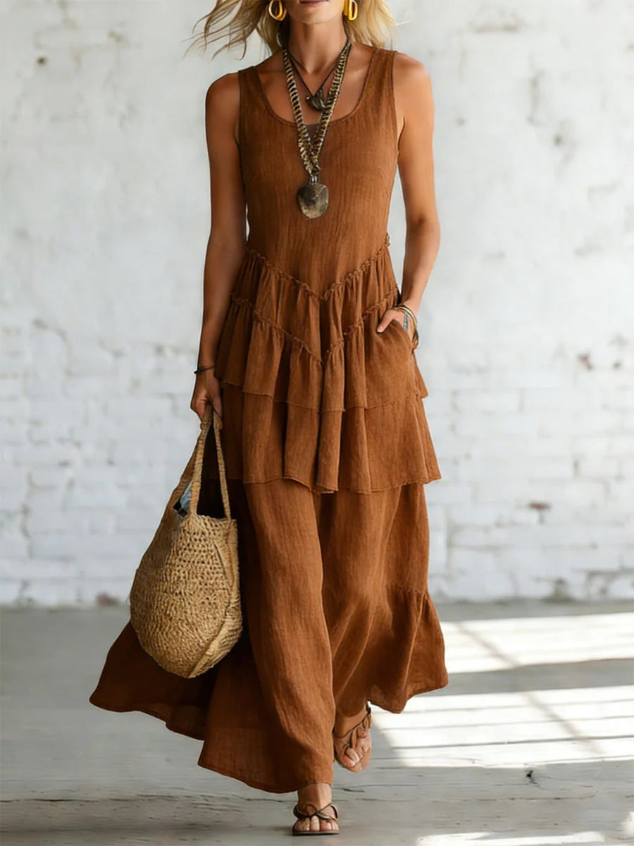 Triplechic™ LinenFlow Maxi Dress