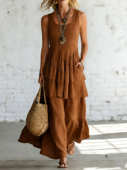 Triplechic™ LinenFlow Maxi Dress