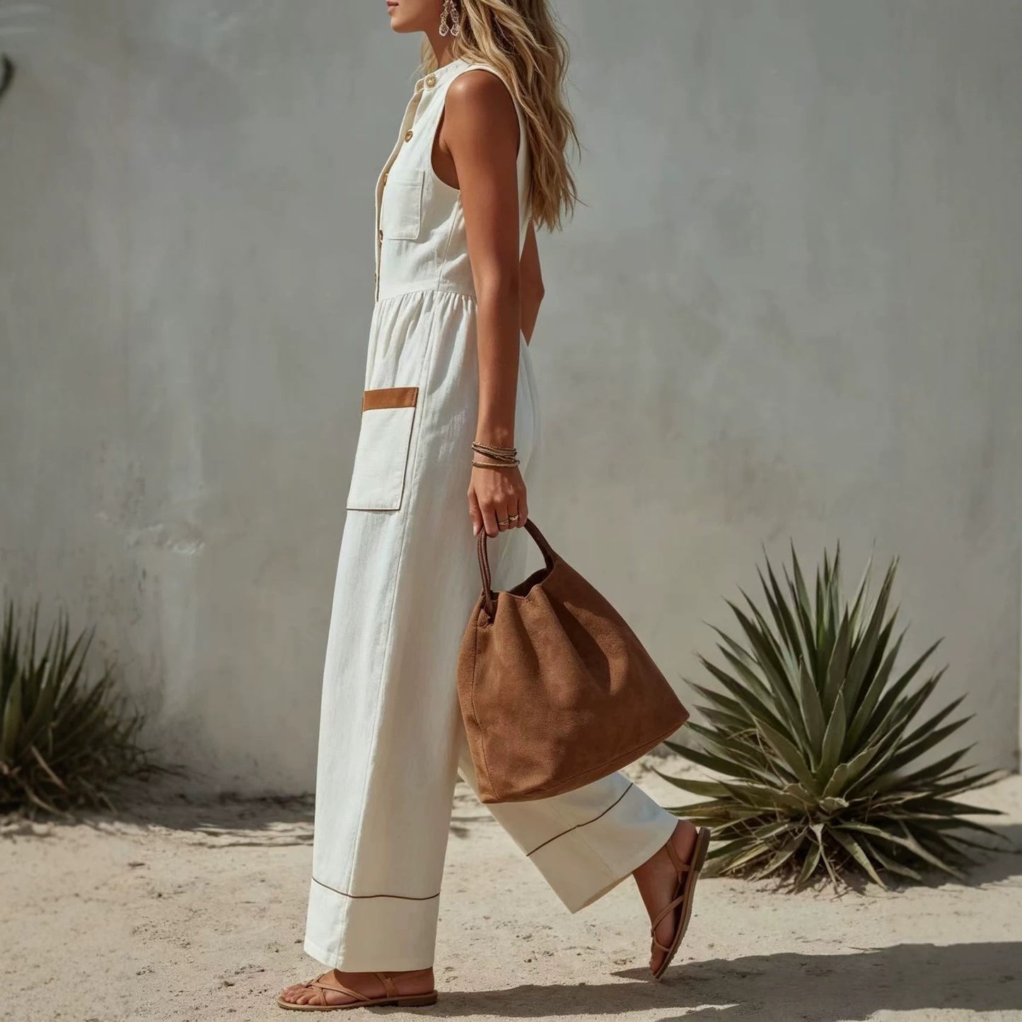 Triplechic™ LinenFlow Wide Jumpsuit