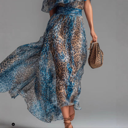 Triplechic™ BlueLeopard Flow Dress