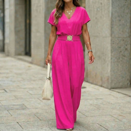 Triplechic™ VContour Belted Jumpsuit
