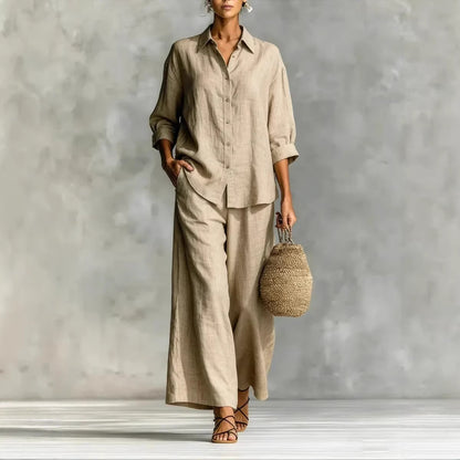 Triplechic™ LinenContour Wide-Leg Suit