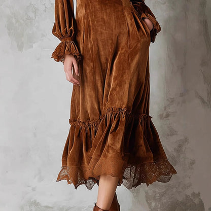 Triplechic™ VelvetRuffle Dress