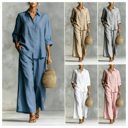 Triplechic™ LinenContour Wide-Leg Suit