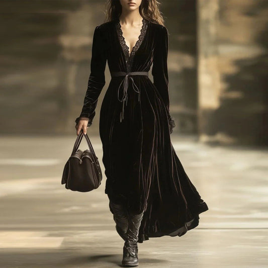 Triplechic™ Retro Velvet Lounge Dress