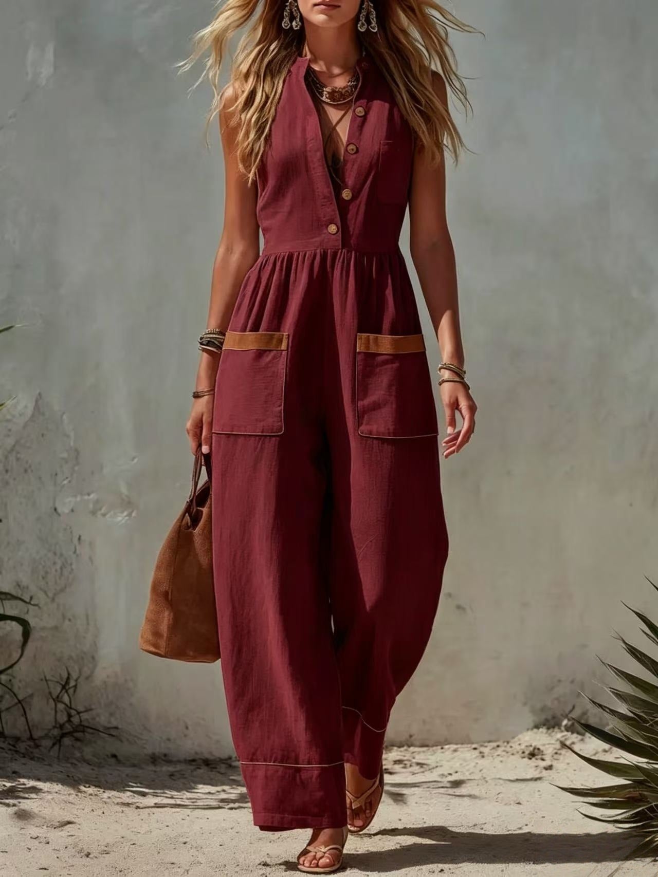 Triplechic™ LinenFlow Wide Jumpsuit