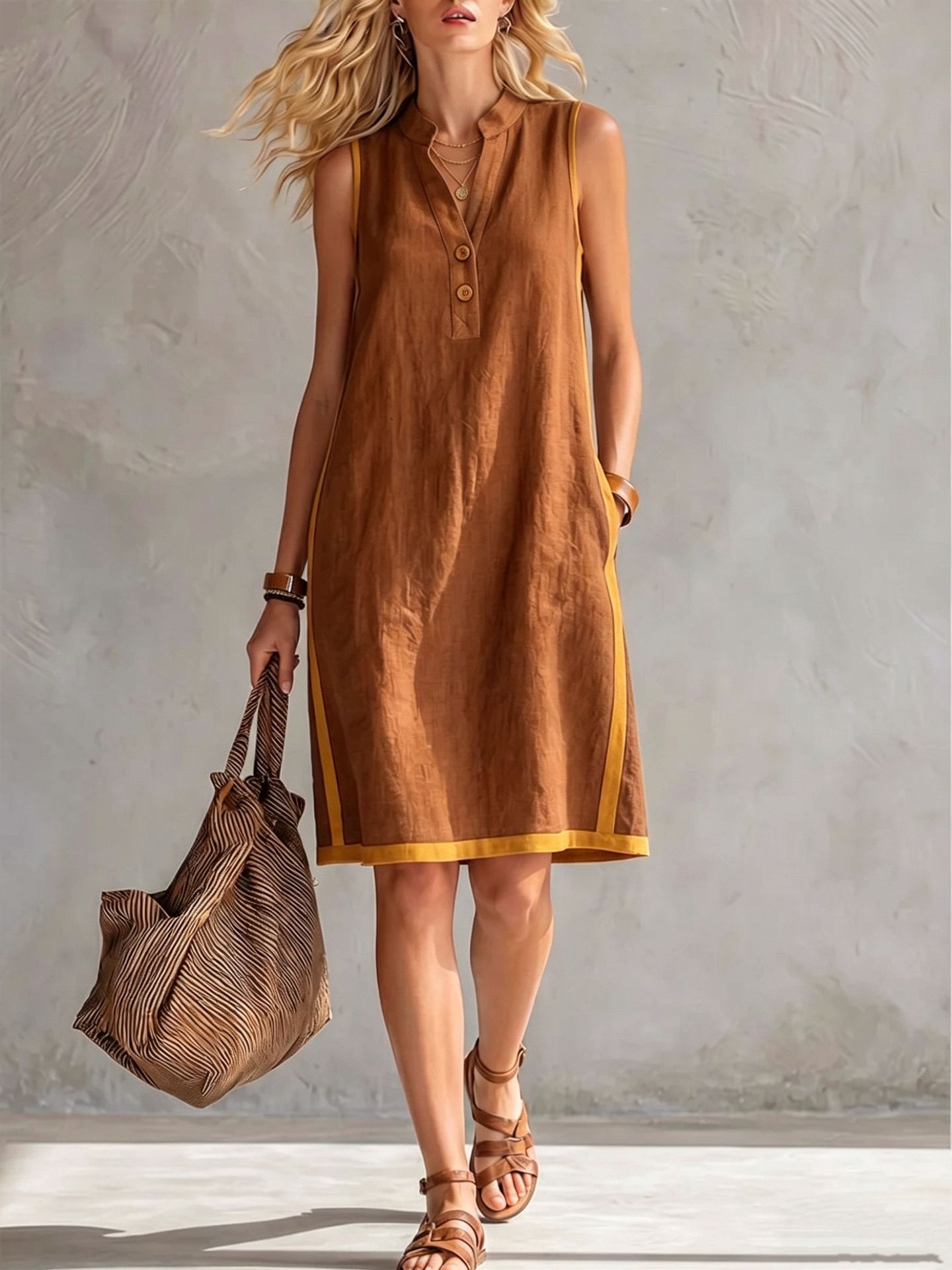 Triplechic™ VButton Pocket Dress