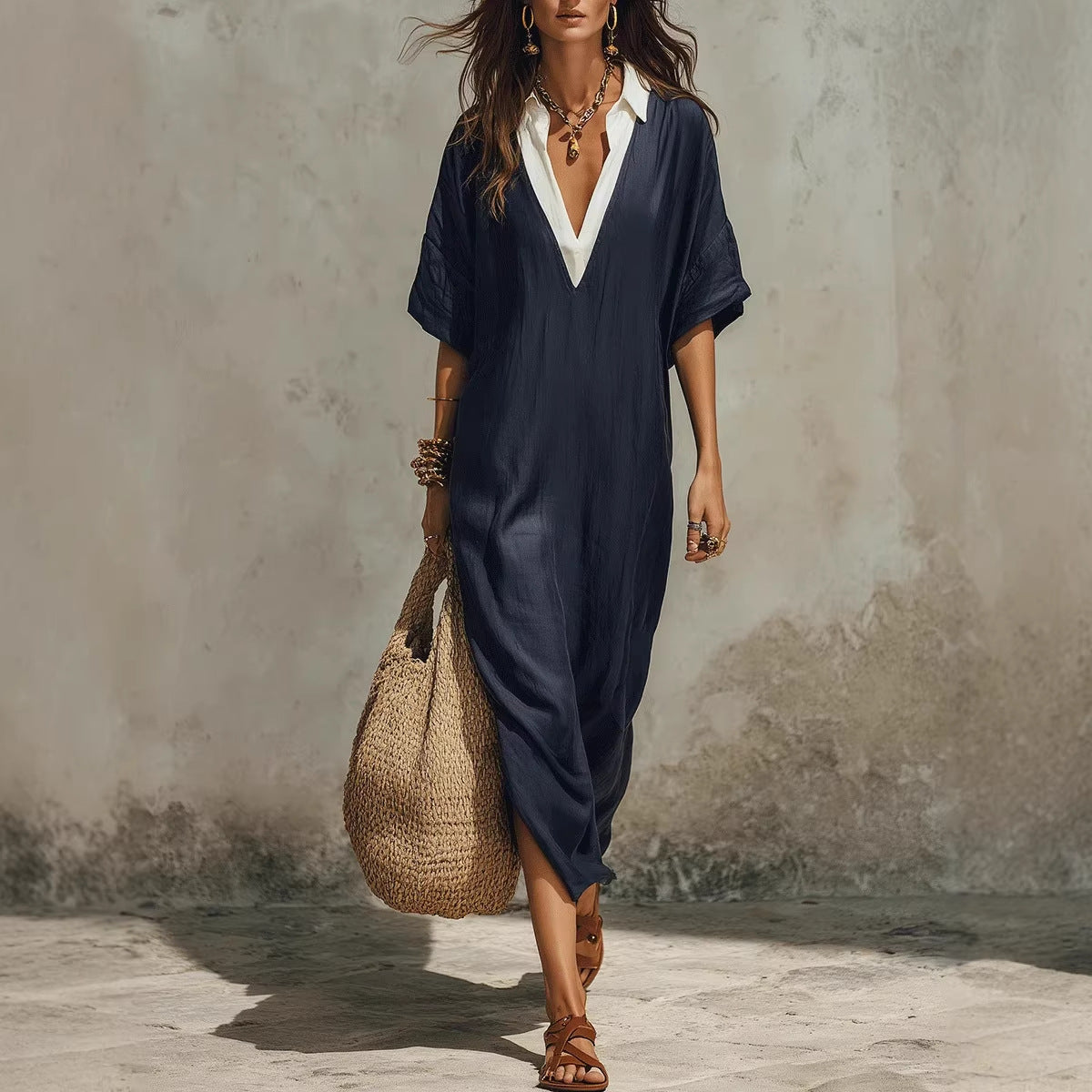 Triplechic™ LinenEase V-Flow Dress