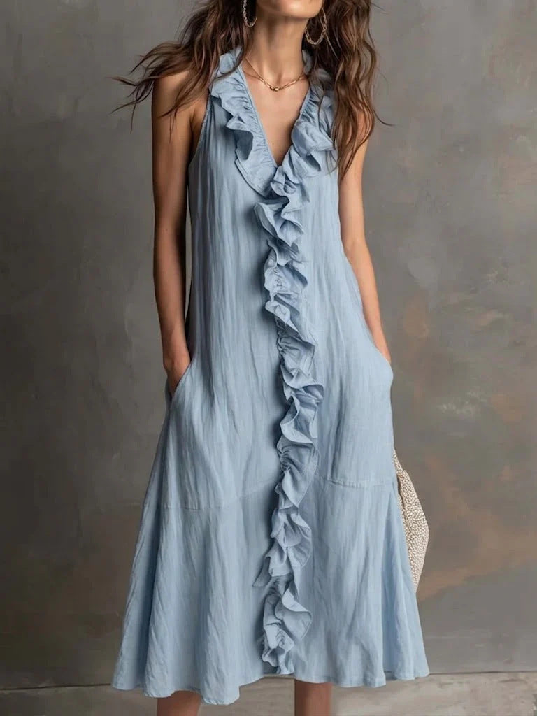 Triplechic™ LinenFlow Ruffle Dress