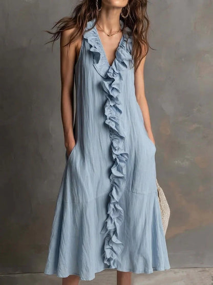 Triplechic™ LinenFlow Ruffle Dress