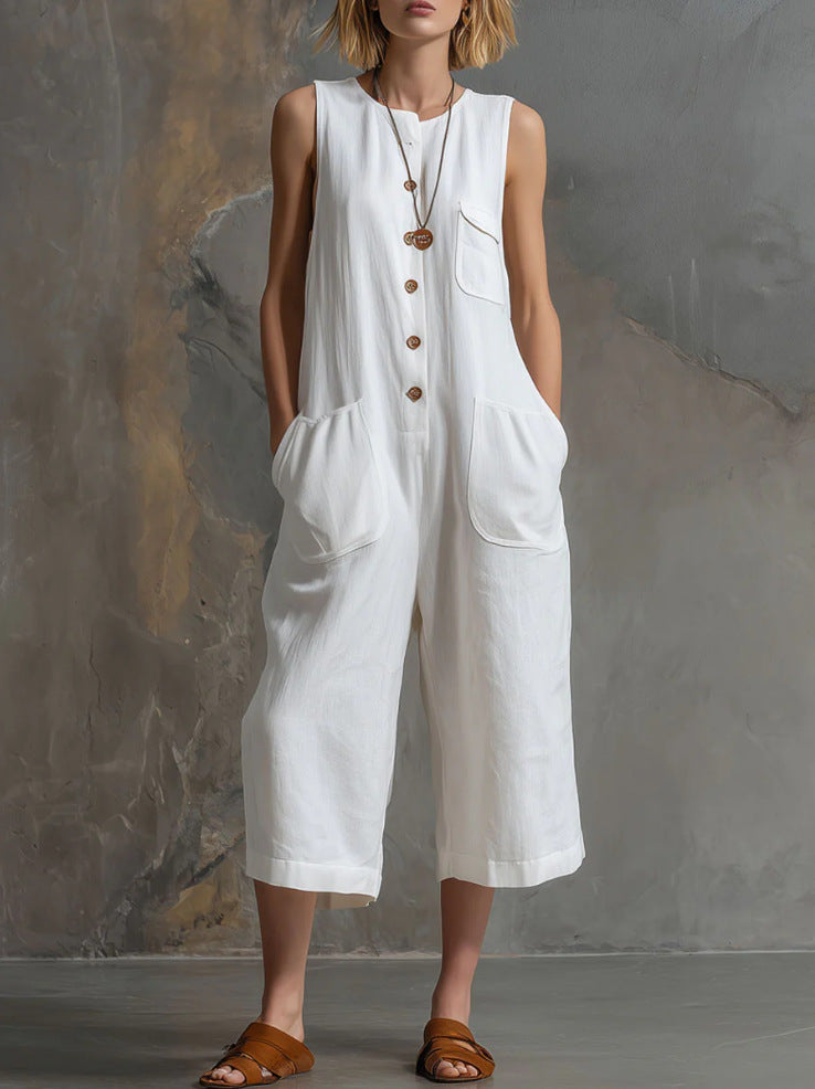 Triplechic™ LinenFlow Cropped Jumpsuit