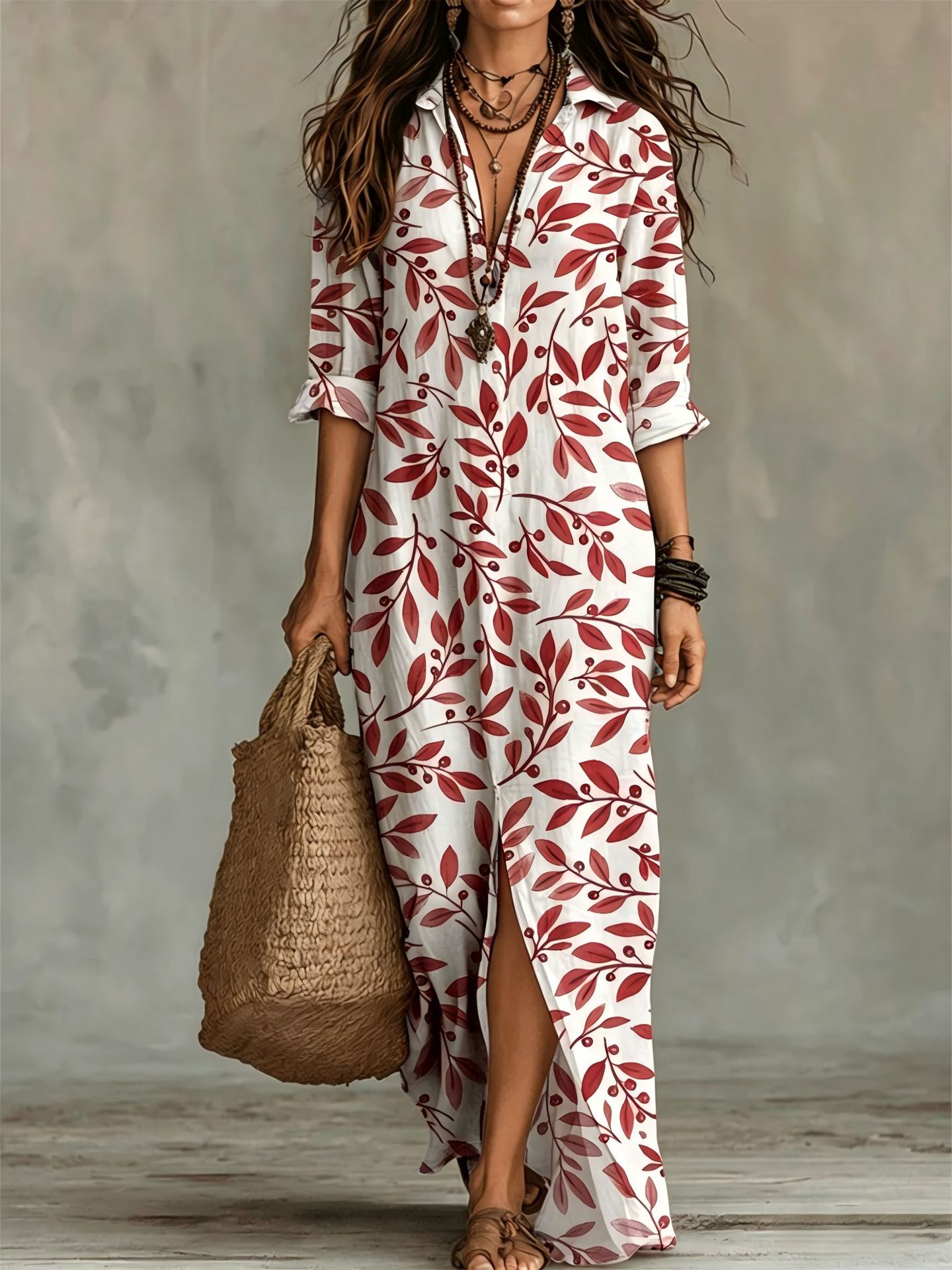 Triplechic™ PrintLapel Flow Dress