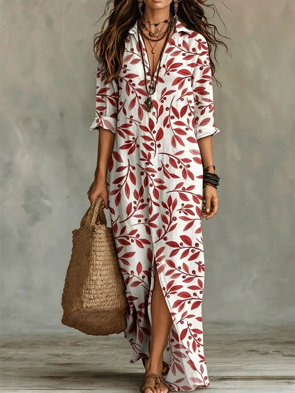 Triplechic™ PrintLapel Flow Dress