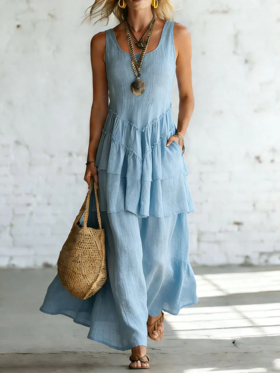 Triplechic™ LinenFlow Maxi Dress