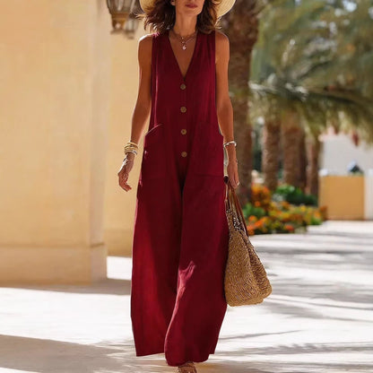 Triplechic™ LinenPocket Flow Jumpsuit