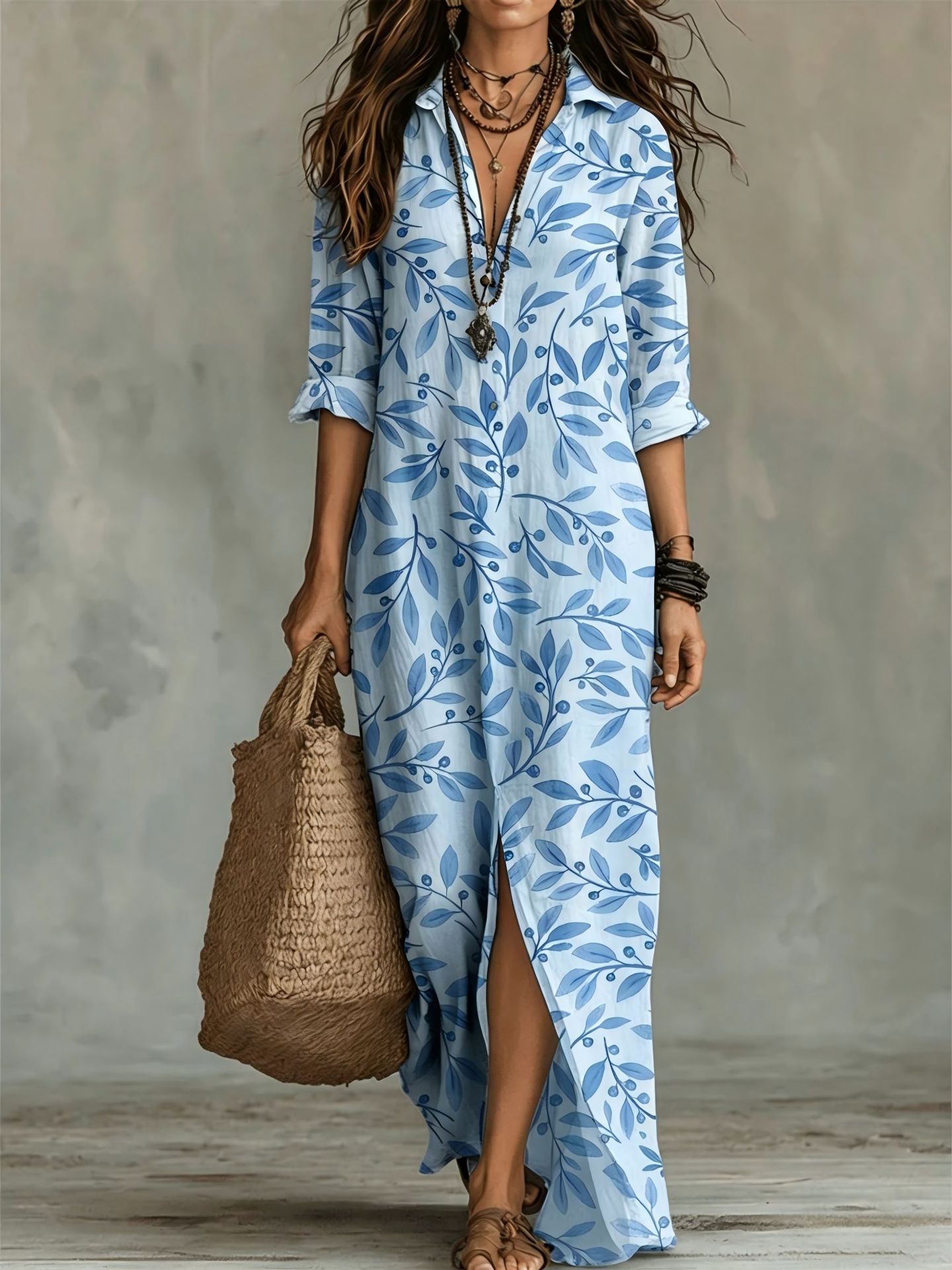 Triplechic™ PrintLapel Flow Dress