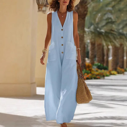 Triplechic™ LinenPocket Flow Jumpsuit