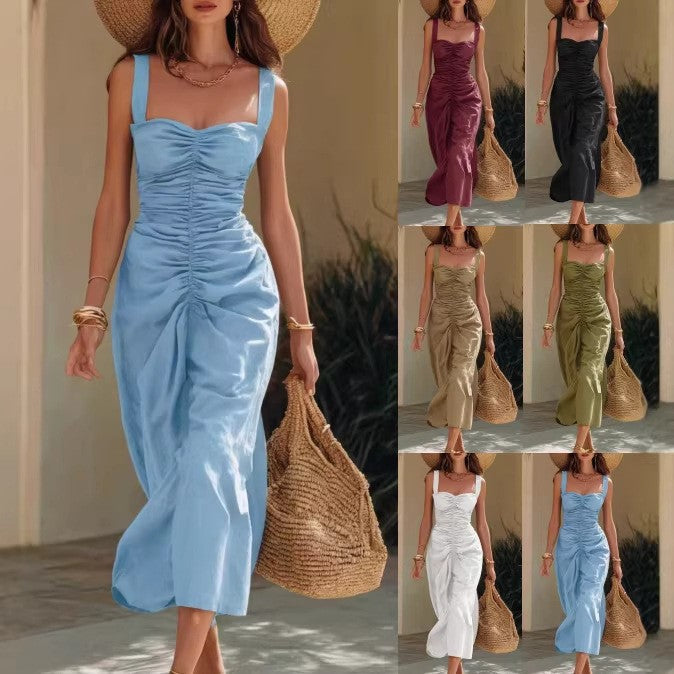 Triplechic™ LinenRuffle Resort Dress