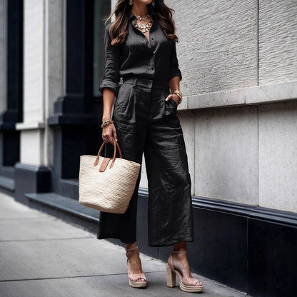 Triplechic™ Minimalist Wide-Leg Two-Piece Set