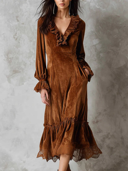 Triplechic™ VelvetRuffle Dress