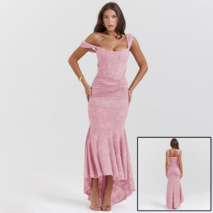 Triplechic™ Off-Shoulder Ruched Evening Dress
