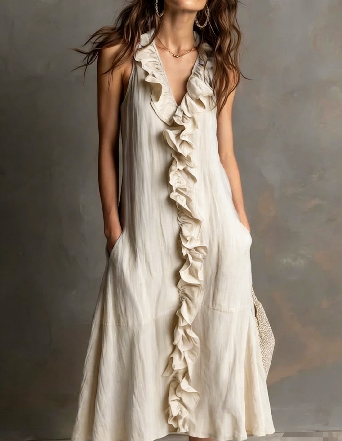 Triplechic™ LinenFlow Ruffle Dress