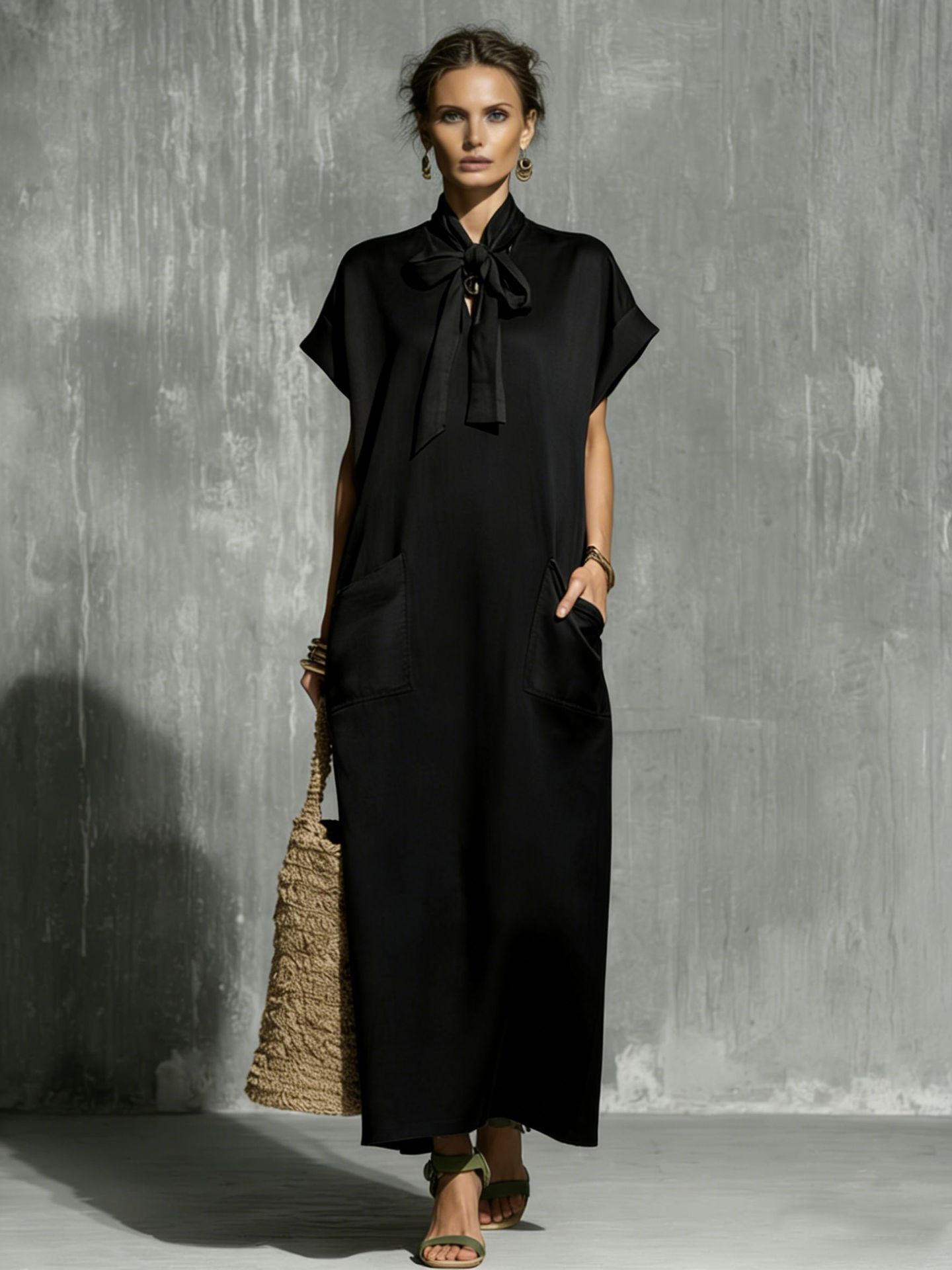 Triplechic™ LinenSculpt Tie-Waist Dress
