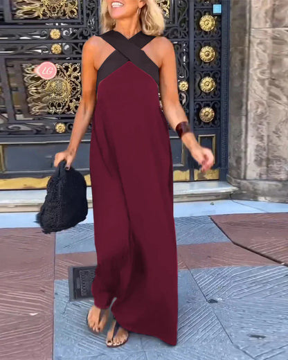 Triplechic™ Neckholder-Kleid mit gekreuztem Rücken