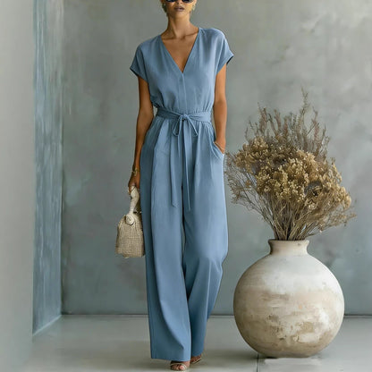 Triplechic™ VContour Belted Jumpsuit