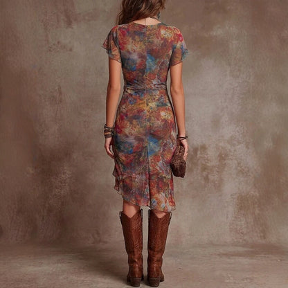 Triplechic™ VContour Print Dress