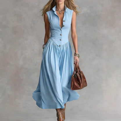 Triplechic™ LapelContour Maxi Dress