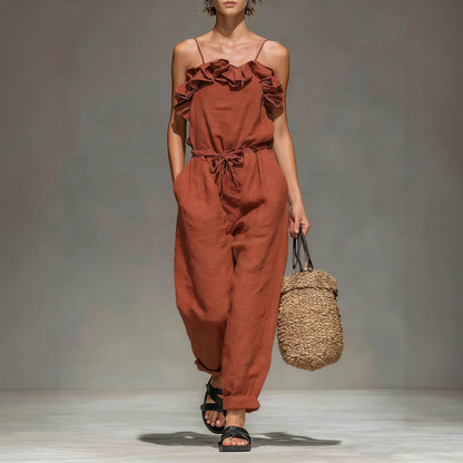 Triplechic™ OffRuffle Flow Jumpsuit
