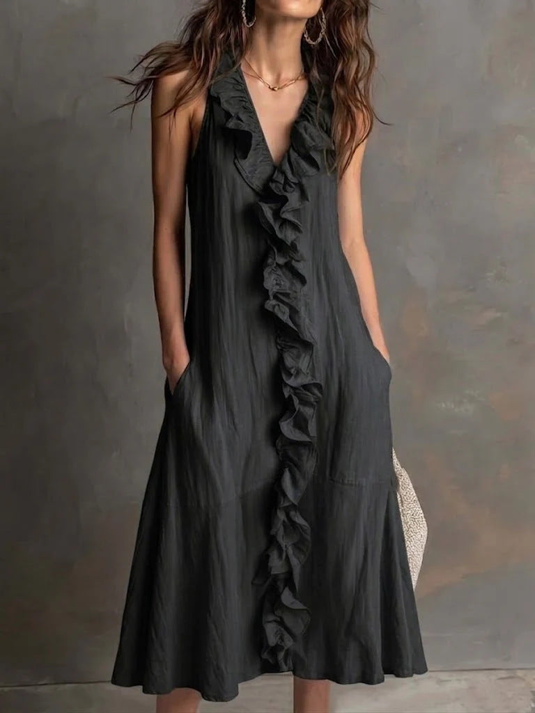 Triplechic™ LinenFlow Ruffle Dress