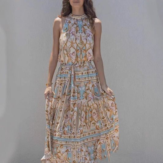 Triplechic™ Bohemian V-Neck Floral Maxi Dress