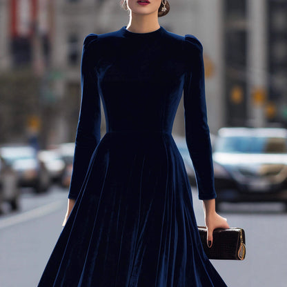 Triplechic™ Velvet Long-Sleeve Dress