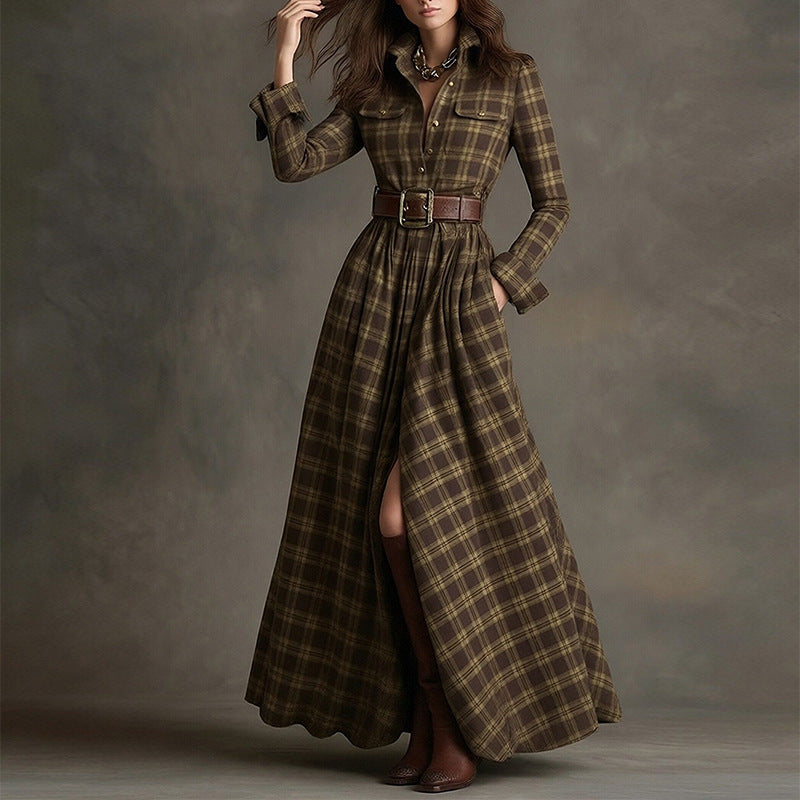 Triplechic™ LapelContour Print Dress