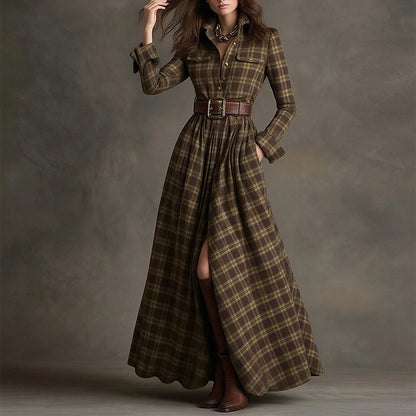 Triplechic™ LapelContour Print Dress