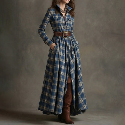 Triplechic™ LapelContour Print Dress